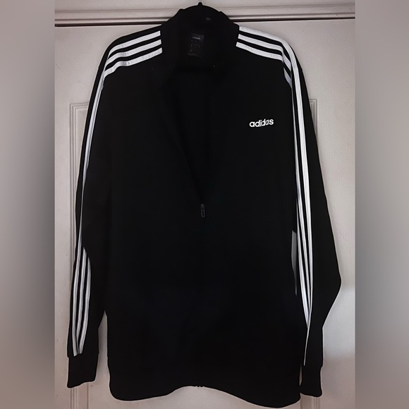 Men’s Adidas 3 Stripes Tricot zip jacket. Size 2X. Black. Like new. - Picture 2 of 8